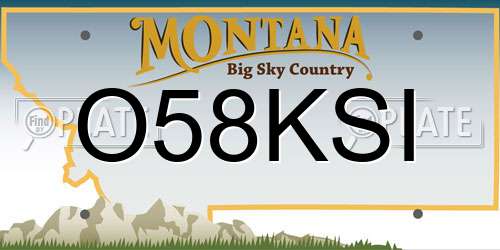 O58KSI Montana License Plate