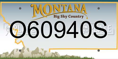 O60940S Montana License Plate