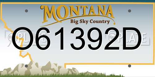 O61392D Montana License Plate