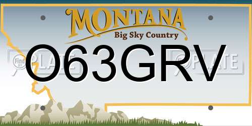 O63GRV Montana License Plate
