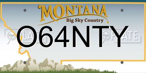 O64NTY Montana License Plate