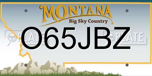 O65JBZ Montana License Plate