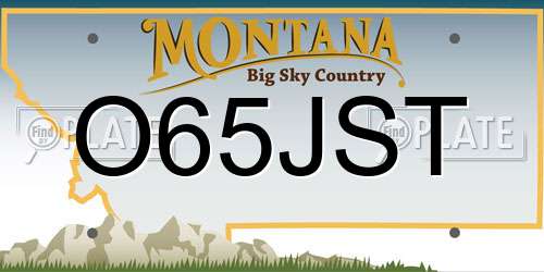 O65JST Montana License Plate