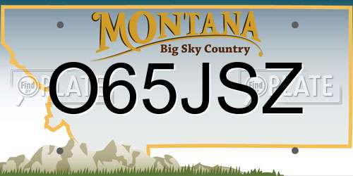 O65JSZ Montana License Plate