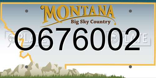 O676002 Montana License Plate