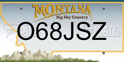O68JSZ Montana License Plate