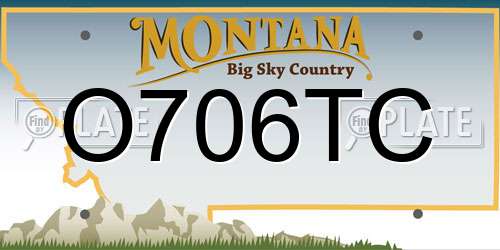 O706TC Montana License Plate