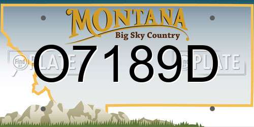 O7189D Montana License Plate