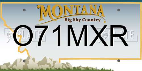 O71MXR Montana License Plate