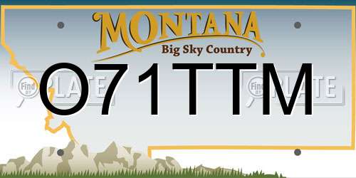 O71TTM Montana License Plate
