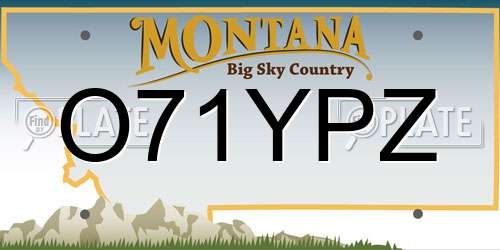 O71YPZ Montana License Plate