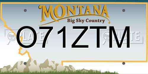 O71ZTM Montana License Plate