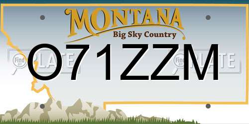 O71ZZM Montana License Plate