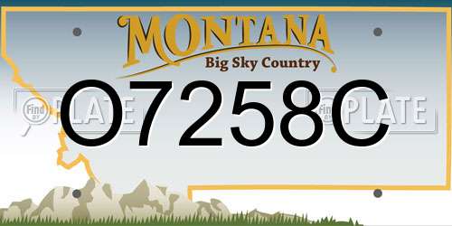 O7258C Montana License Plate