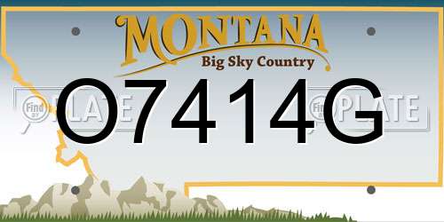 O7414G Montana License Plate
