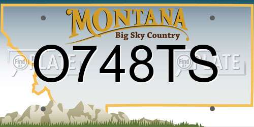 O748TS Montana License Plate