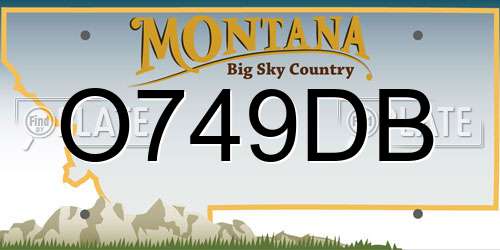 O749DB Montana License Plate