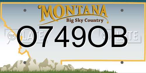 O749OB Montana License Plate