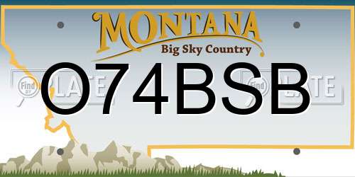 O74BSB Montana License Plate