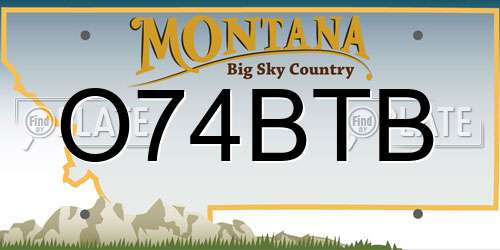 O74BTB Montana License Plate