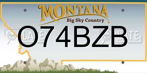 O74BZB Montana License Plate