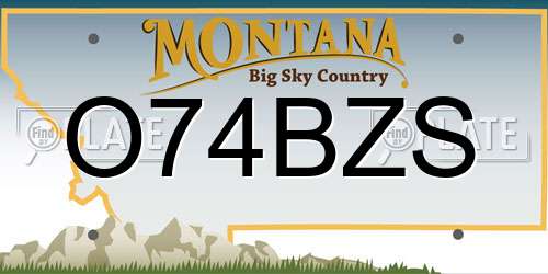 O74BZS Montana License Plate