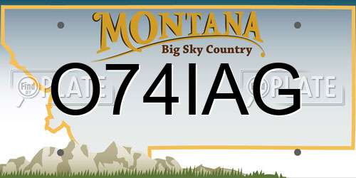 O74IAG Montana License Plate