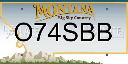O74SBB Montana License Plate