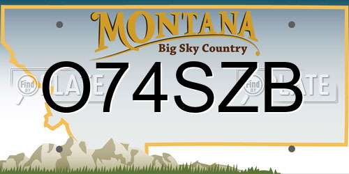 O74SZB Montana License Plate
