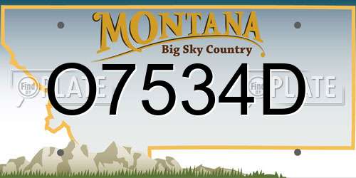 O7534D Montana License Plate