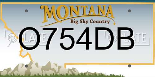 O754DB Montana License Plate