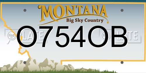 O754OB Montana License Plate