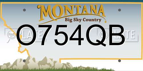 O754QB Montana License Plate