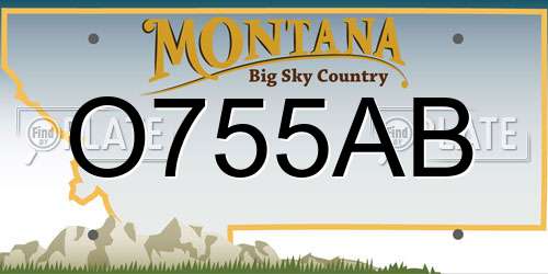O755AB Montana License Plate