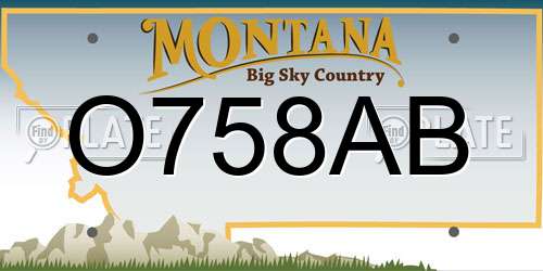 O758AB Montana License Plate