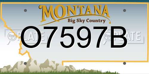 O7597B Montana License Plate