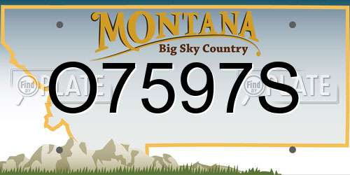 O7597S Montana License Plate