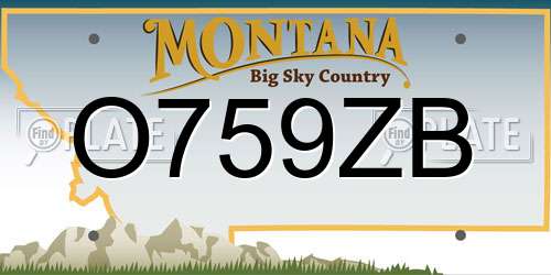O759ZB Montana License Plate