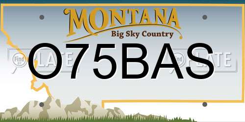 O75BAS Montana License Plate