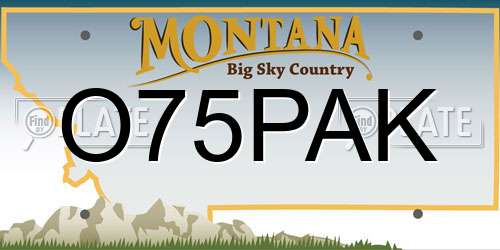 O75PAK Montana License Plate