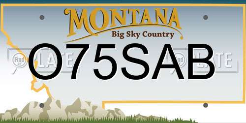 O75SAB Montana License Plate