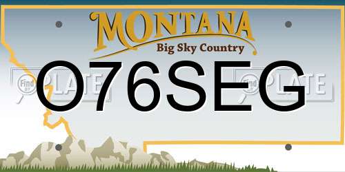 O76SEG Montana License Plate