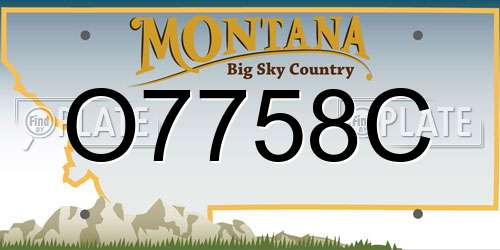 O7758C Montana License Plate
