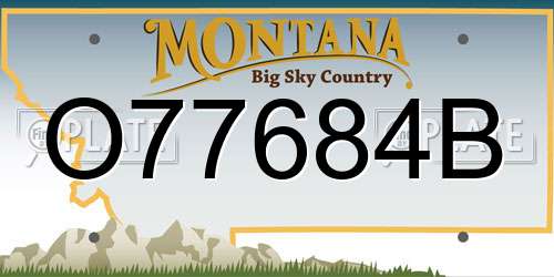 O77684B Montana License Plate