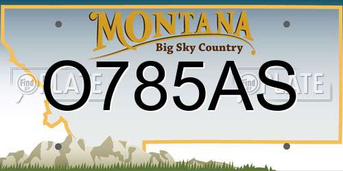 O785AS Montana License Plate