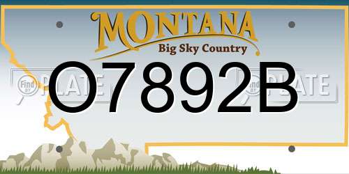 O7892B Montana License Plate