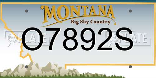 O7892S Montana License Plate