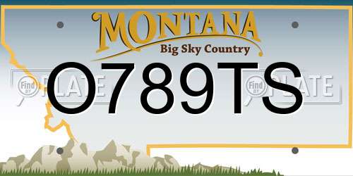 O789TS Montana License Plate