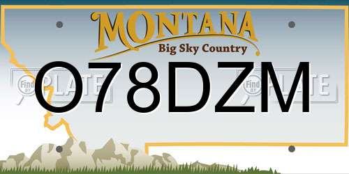 O78DZM Montana License Plate