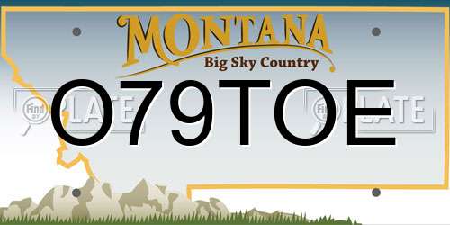O79TOE Montana License Plate